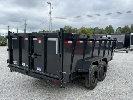 New Hillcrest Dump 7x16 17.6k 40" Sides BP W/ HD Tube Ramps & Hydraulic Jack