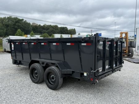 New Hillcrest Dump 7x16 17.6k 40" Sides BP W/ HD Tube Ramps & Hydraulic Jack