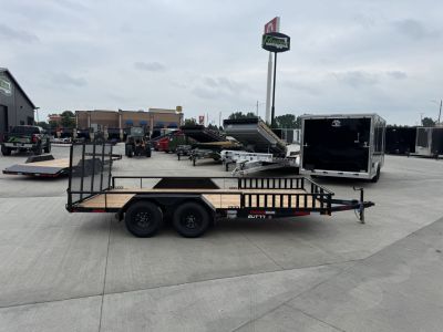 New 2027 Double A EUT77-16 Railside 16 TA Flatbed Trailer