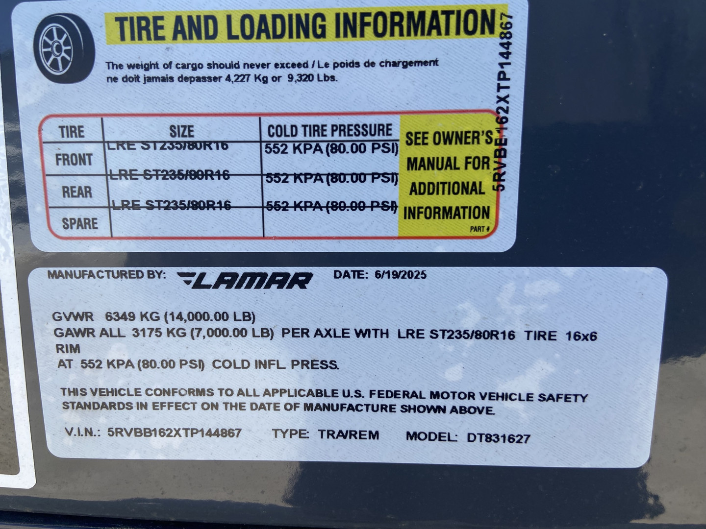 New Lamar 16' Telescopic Dump Trailer