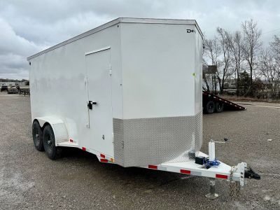 New 2025 Delco Trailers E716-14K All Steel Enclosed Trailer w/ Ramp Door