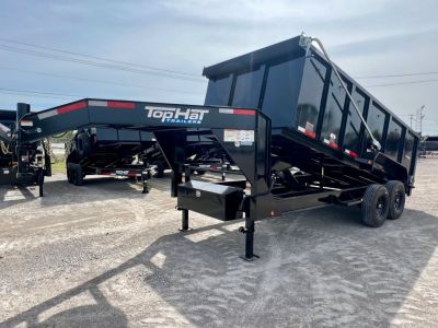 New 2026 Top Hat Trailers DX14GN-16x83 w/ 4' Tall Sidewalls, Long Arm Tarp System Dump Trailer Dump Trailer