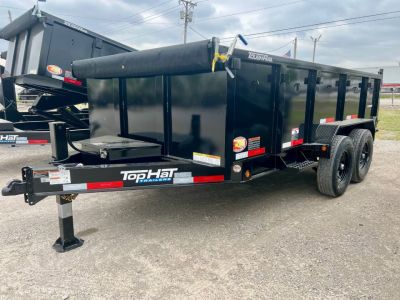 New 2026 Top Hat Trailers DX14-14x83 w/ 3' Tall Sides and Hyd. Jack Dump Trailer