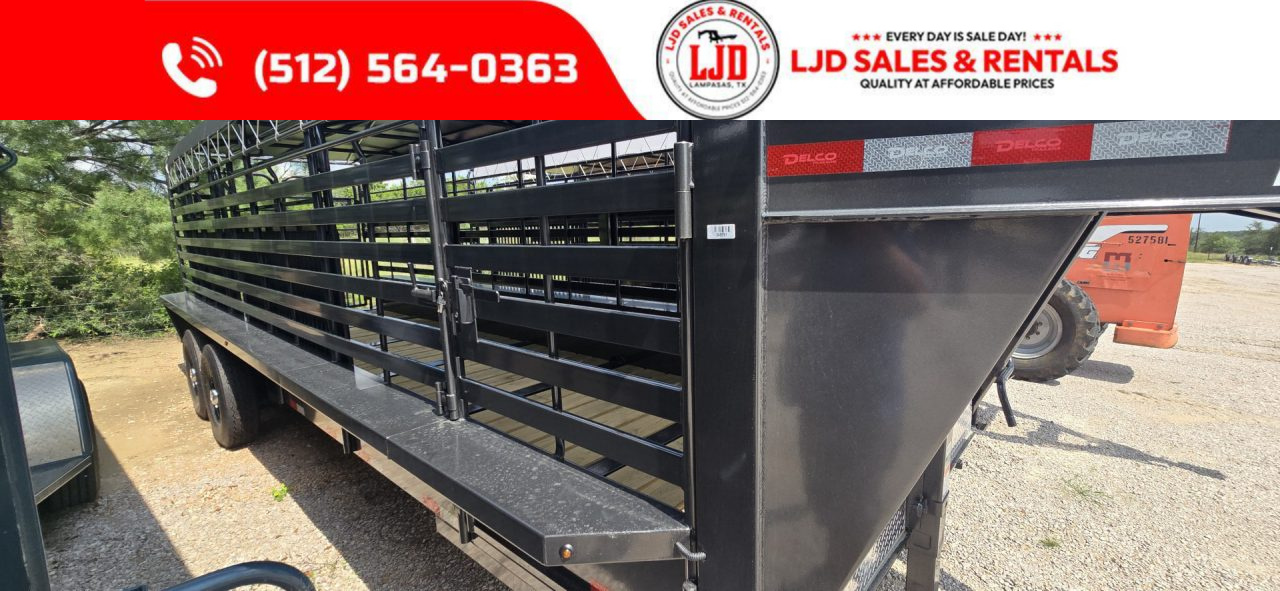 New 2025 Delco - Gooseneck Livestock Trailer 6'8 X 24' - 14 Ply Tires