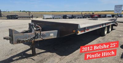 Used 2012 Belshe 96  x 25' Flatbed Trailer