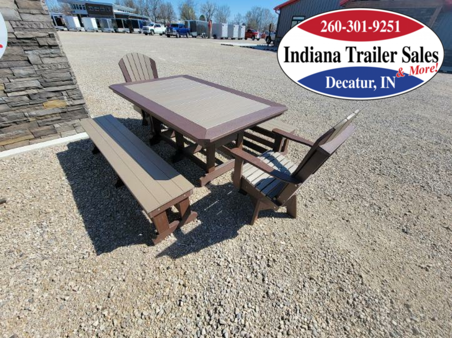 New Poly Complete 6ft Table w/2 Benches & 2 Swivel Chairs