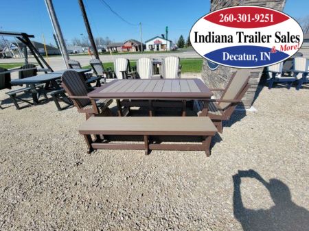 New Poly Complete 6ft Table w/2 Benches & 2 Swivel Chairs
