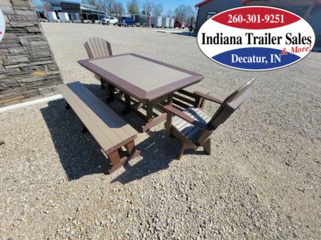 New Poly Complete 6ft Table w\/2 Benches & 2 Swivel Chairs