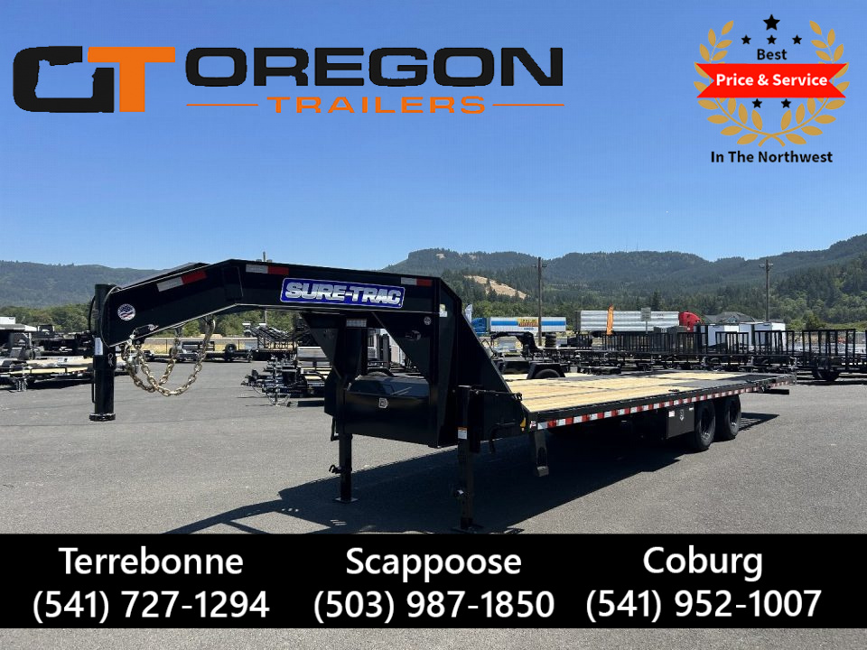 New 2025 Sure-Trac 8.5x32 Gooseneck Deckover Trailer w/ Hyd. Beavertail 25.9K GVWR