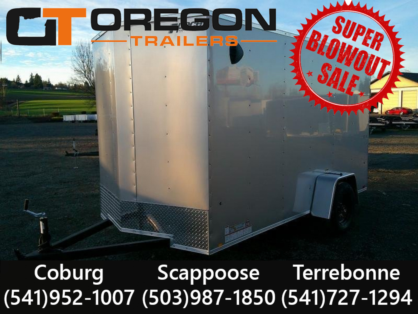 New 6x12 Single Axle 3K Enclosed Cargo Trailer