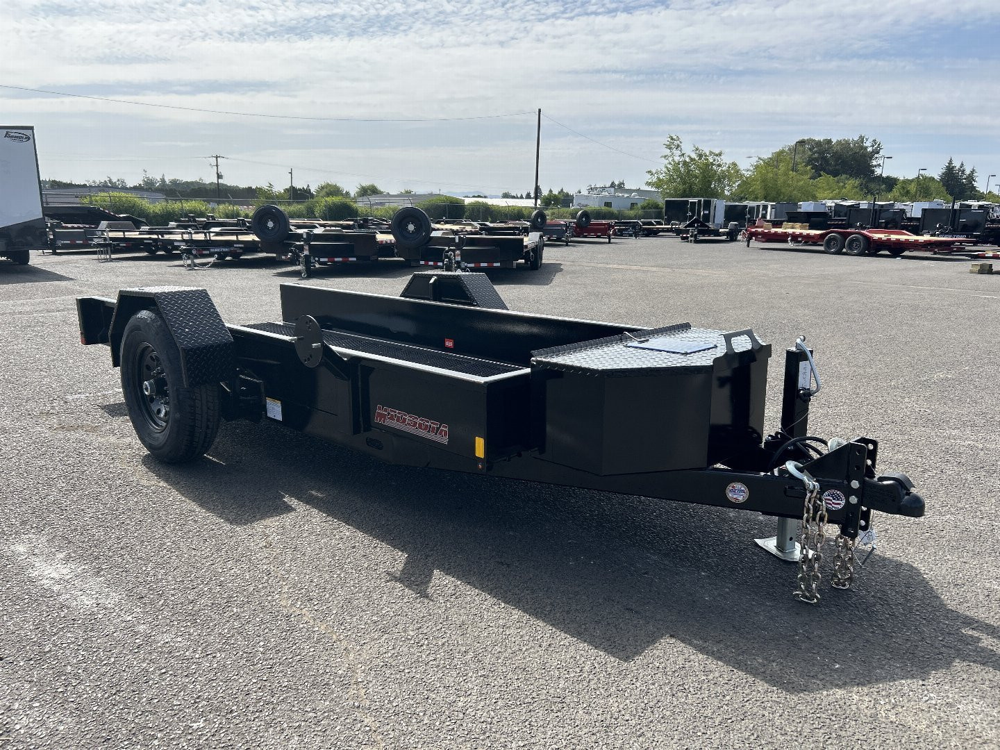 New 2025 Midsota 4.5x12 Steel Deck Power Tilt Equipment Trailer 7.7K GVWR