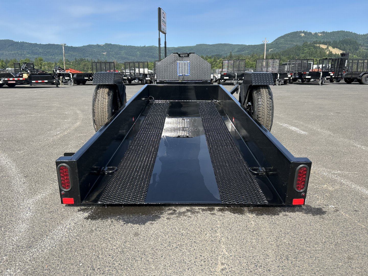 New 2025 Midsota 4.5x12 Steel Deck Power Tilt Equipment Trailer 7.7K GVWR