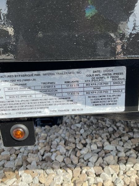New 2024 Imperial Trailer WB-16-20 Equipment Trailer Wood floor and wood filled ramps