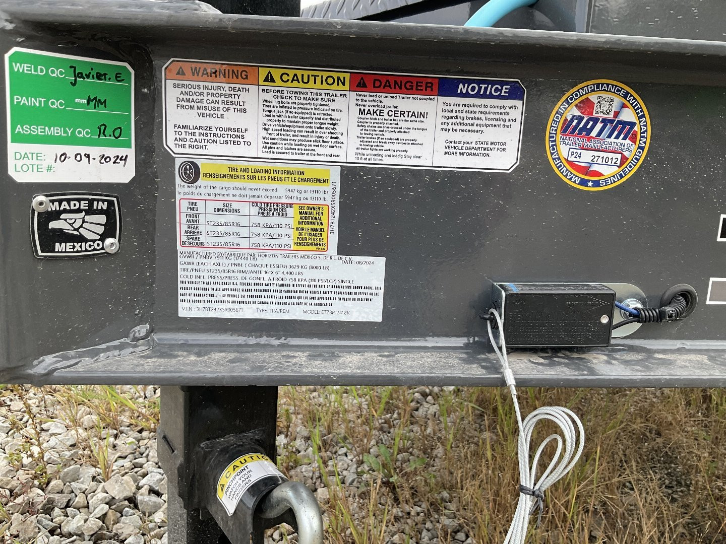 New 2025 HORIZON TRAILERS ETZBP-24 8K Tilt Trailer 83X24 TA 22" HEIGHT PARTIAL TILT (GVW:17440) GRAY