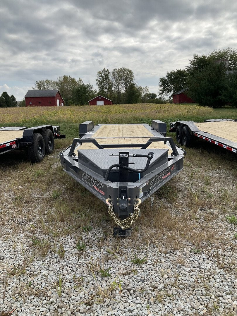 New 2025 HORIZON TRAILERS ETZBP-24 8K Tilt Trailer 83X24 TA 22" HEIGHT PARTIAL TILT (GVW:17440) GRAY