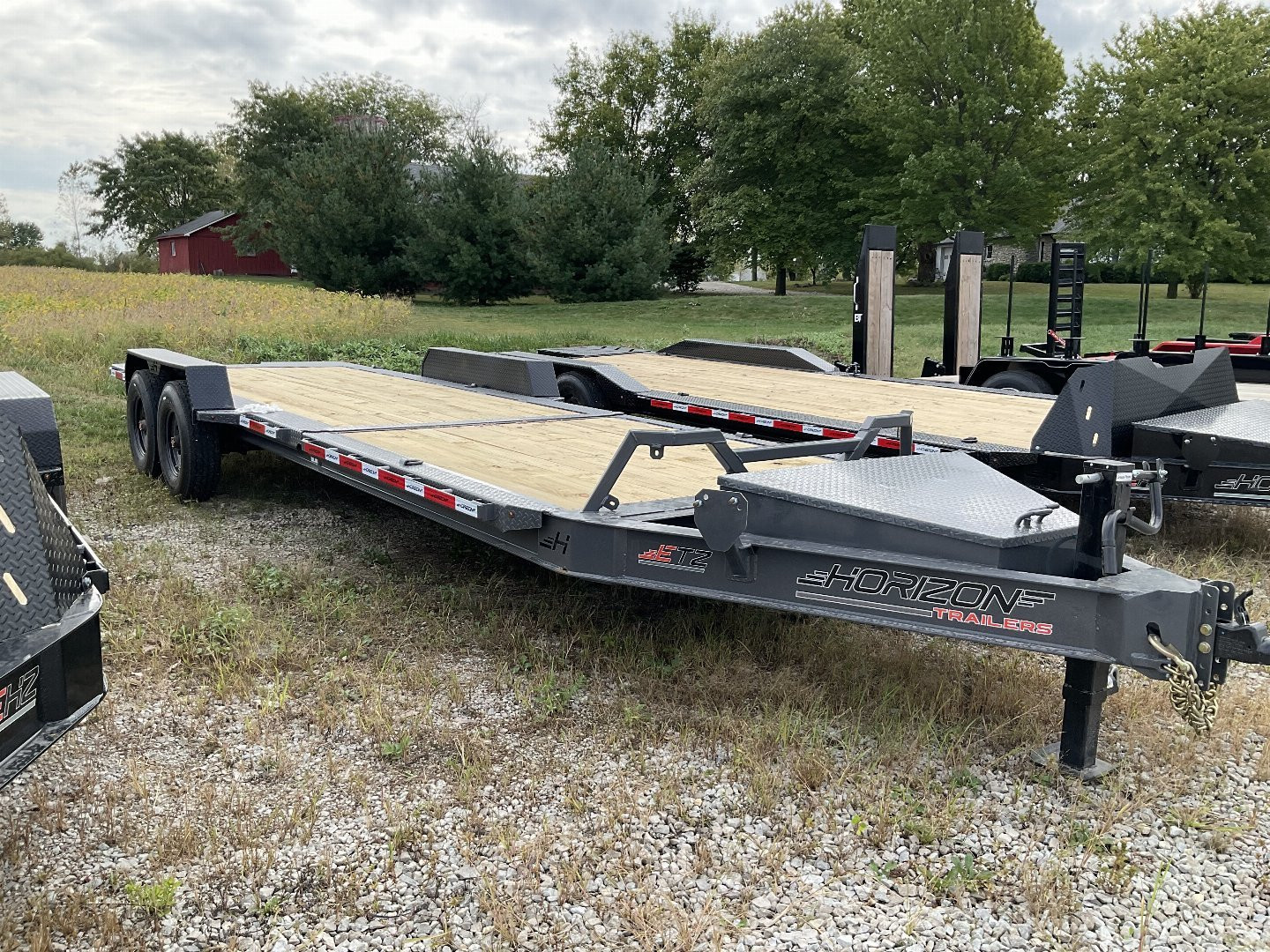 New 2025 HORIZON TRAILERS ETZBP-24 8K Tilt Trailer 83X24 TA 22" HEIGHT PARTIAL TILT (GVW:17440) GRAY