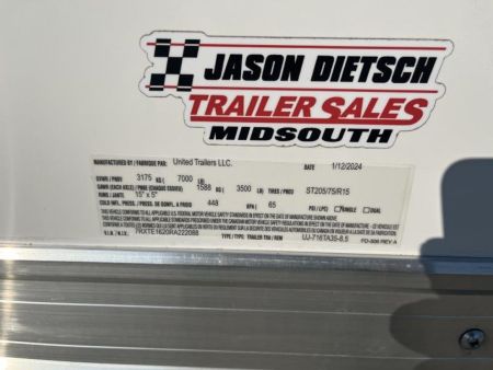 New 2024 United Trailers UJ-716TA35-8.5 Cargo / Enclosed Trailer