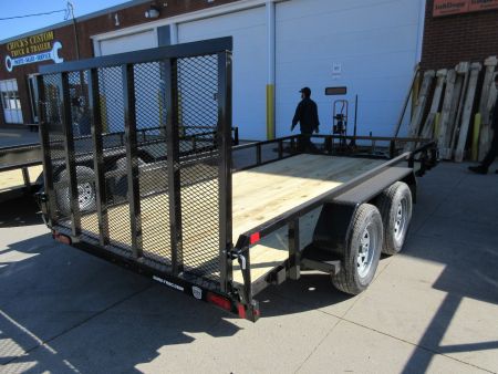 New 2025 SURE-TRAC 7X14 TUBE TOP 7K Utility Trailer WITH 5' GATE
