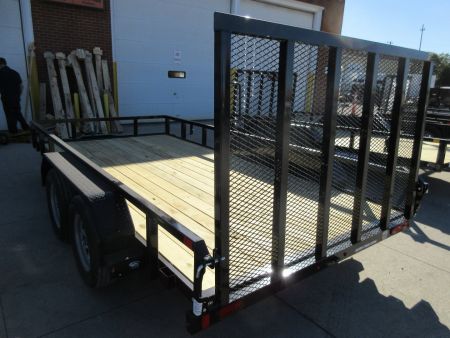 New 2025 SURE-TRAC 7X14 TUBE TOP 7K Utility Trailer WITH 5' GATE