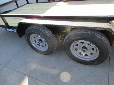 New 2025 SURE-TRAC 7X14 TUBE TOP 7K Utility Trailer WITH 5' GATE