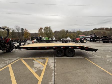New 2026 Down 2 Earth Trailers 102"X20' (16' + 4' Dovetail) Deckover - Slide In/Out Ramps - 14000#GVWR
