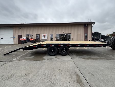 New 2026 Down 2 Earth Trailers 102"X20' (16' + 4' Dovetail) Deckover - Slide In/Out Ramps - 14000#GVWR