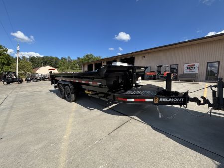 New 2026 Belmont Trailers 7x16 Dump Trailer - Telescopic 5 Stage Cylinder - Black - 14,000# GVWR
