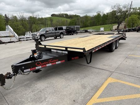 New 2025 Quality Trailers 23' Deckover (18' + 5' Dovetail) - Pro Series w/ 3 Lay Down Ramps - 17000# GVWR