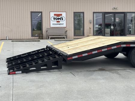 New 2025 Quality Trailers 23' Deckover (18' + 5' Dovetail) - Pro Series w/ 3 Lay Down Ramps - 17000# GVWR