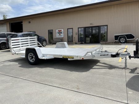 New 2027 Aluma Trailers 8214H BT Aluminum Utility Trailer W/ Bi Fold Ramp - Electric Brakes - 5200# GVWR