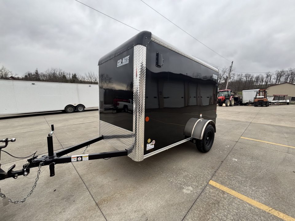 New 2026 Car Mate Trailers 5X10 Sportster Enclosed Trailer - Black - 6" extra height W/ Ramp Door - 2990# GVWR
