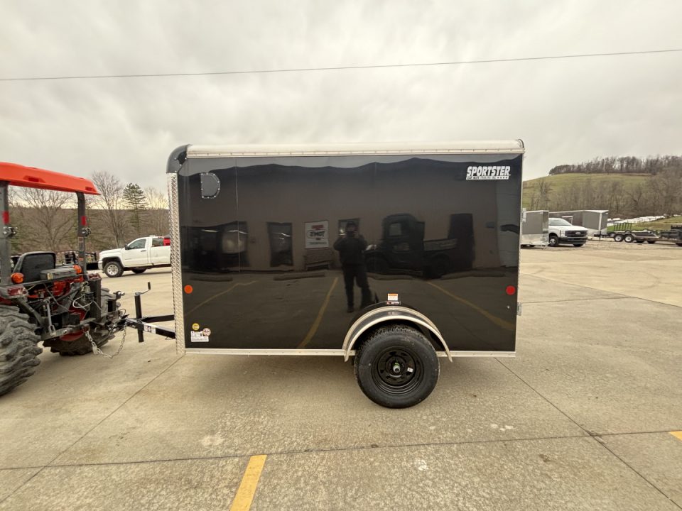 New 2026 Car Mate Trailers 5X10 Sportster Enclosed Trailer - Black - 6" extra height W/ Ramp Door - 2990# GVWR