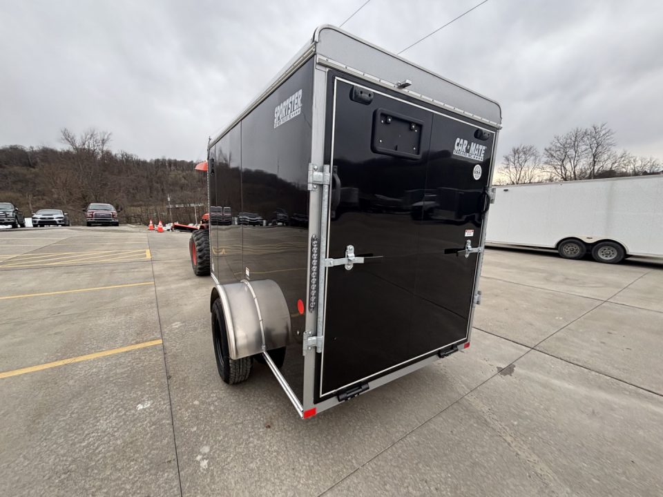 New 2026 Car Mate Trailers 5X10 Sportster Enclosed Trailer - Black - 6" extra height W/ Ramp Door - 2990# GVWR
