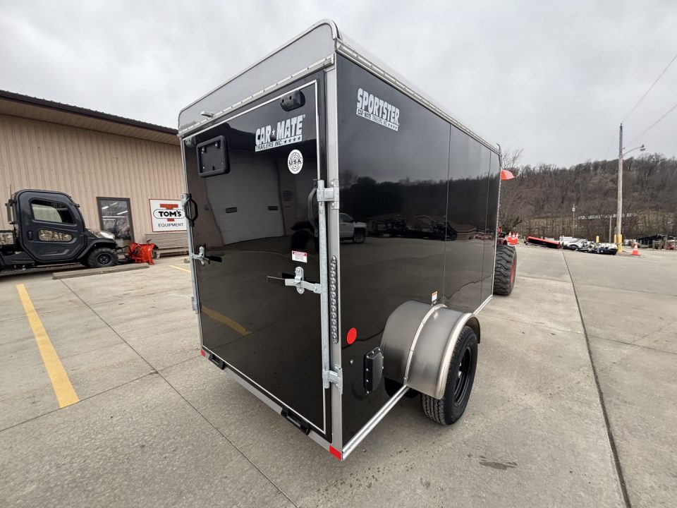 New 2026 Car Mate Trailers 5X10 Sportster Enclosed Trailer - Black - 6" extra height W/ Ramp Door - 2990# GVWR