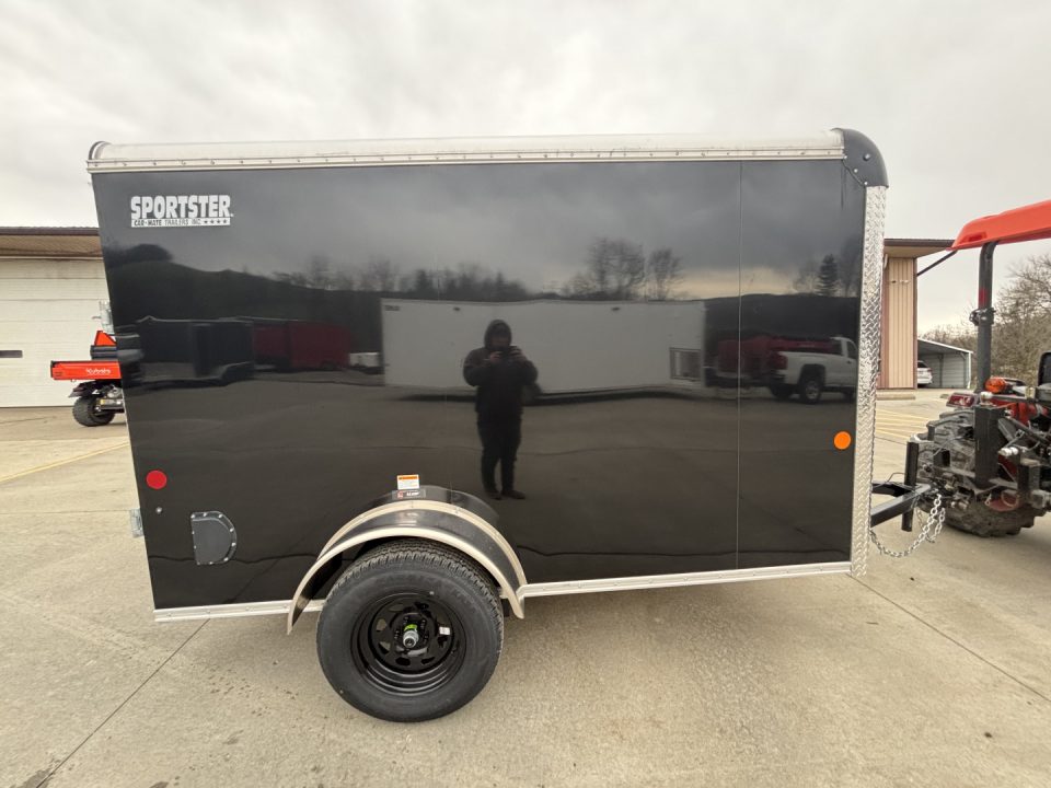 New 2026 Car Mate Trailers 5X10 Sportster Enclosed Trailer - Black - 6" extra height W/ Ramp Door - 2990# GVWR