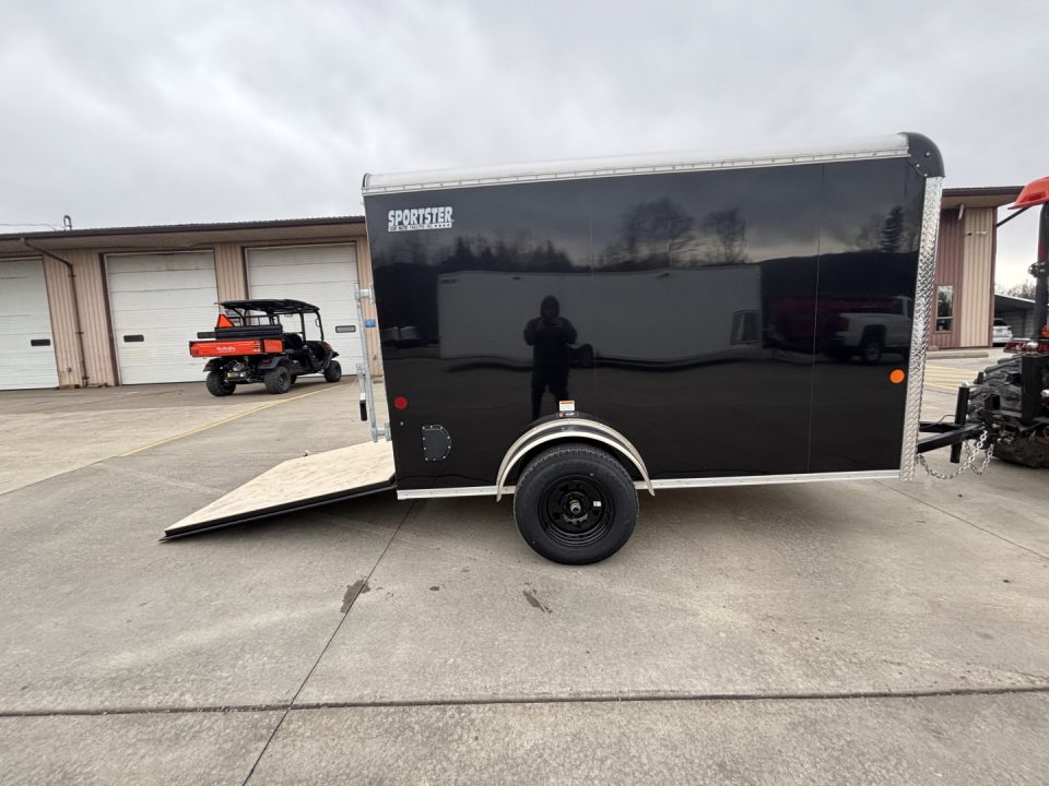 New 2026 Car Mate Trailers 5X10 Sportster Enclosed Trailer - Black - 6" extra height W/ Ramp Door - 2990# GVWR