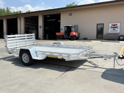 New 2027 Aluma Trailers 7712 H-S-BT Aluminum Utility Trailer W/ Bi Fold Ramp - 2990# GVWR