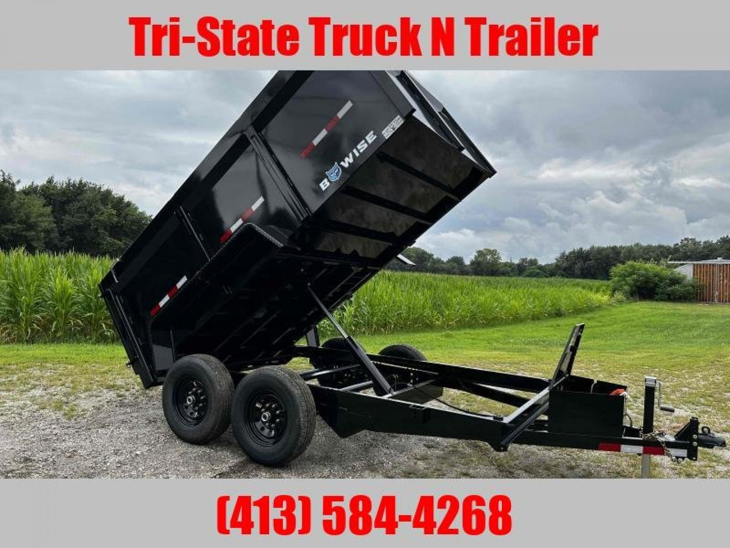 New 2026 BWISE 7x12 Dump trailer 44" sides ramps/barn doors