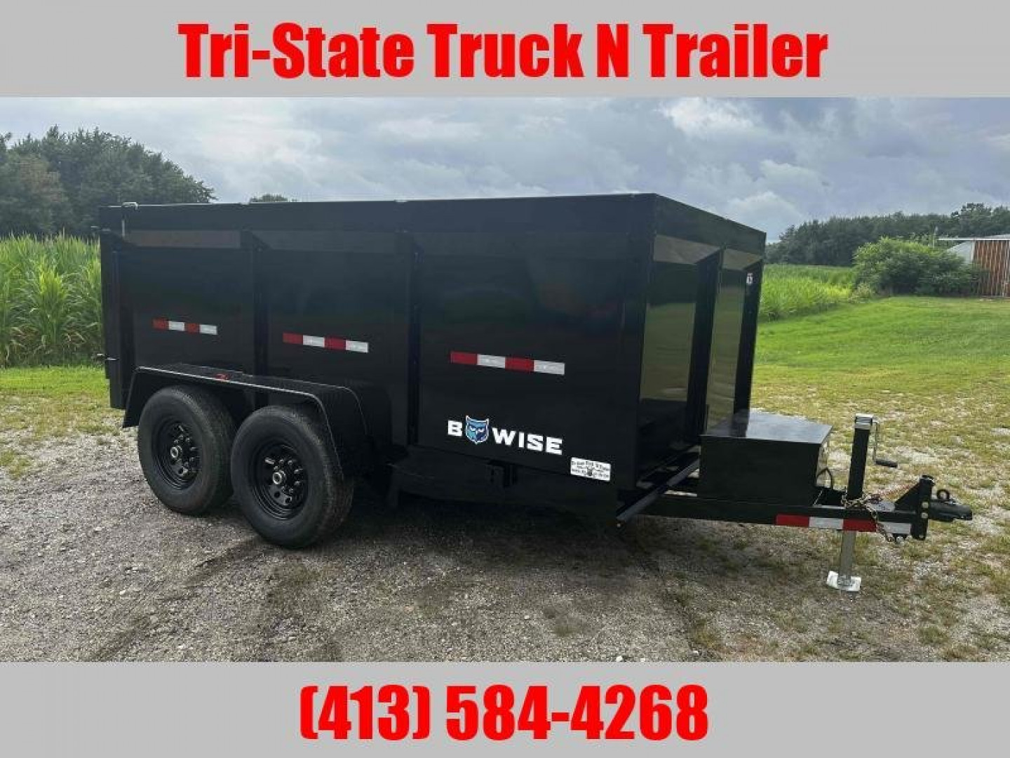 New 2026 BWISE 7x12 Dump trailer 44" sides ramps/barn doors