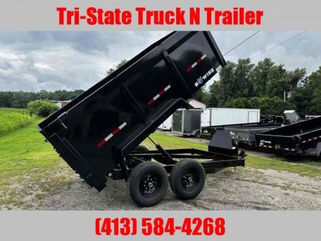 New 2026 BWISE 7x12 Dump trailer 44" sides ramps/barn doors