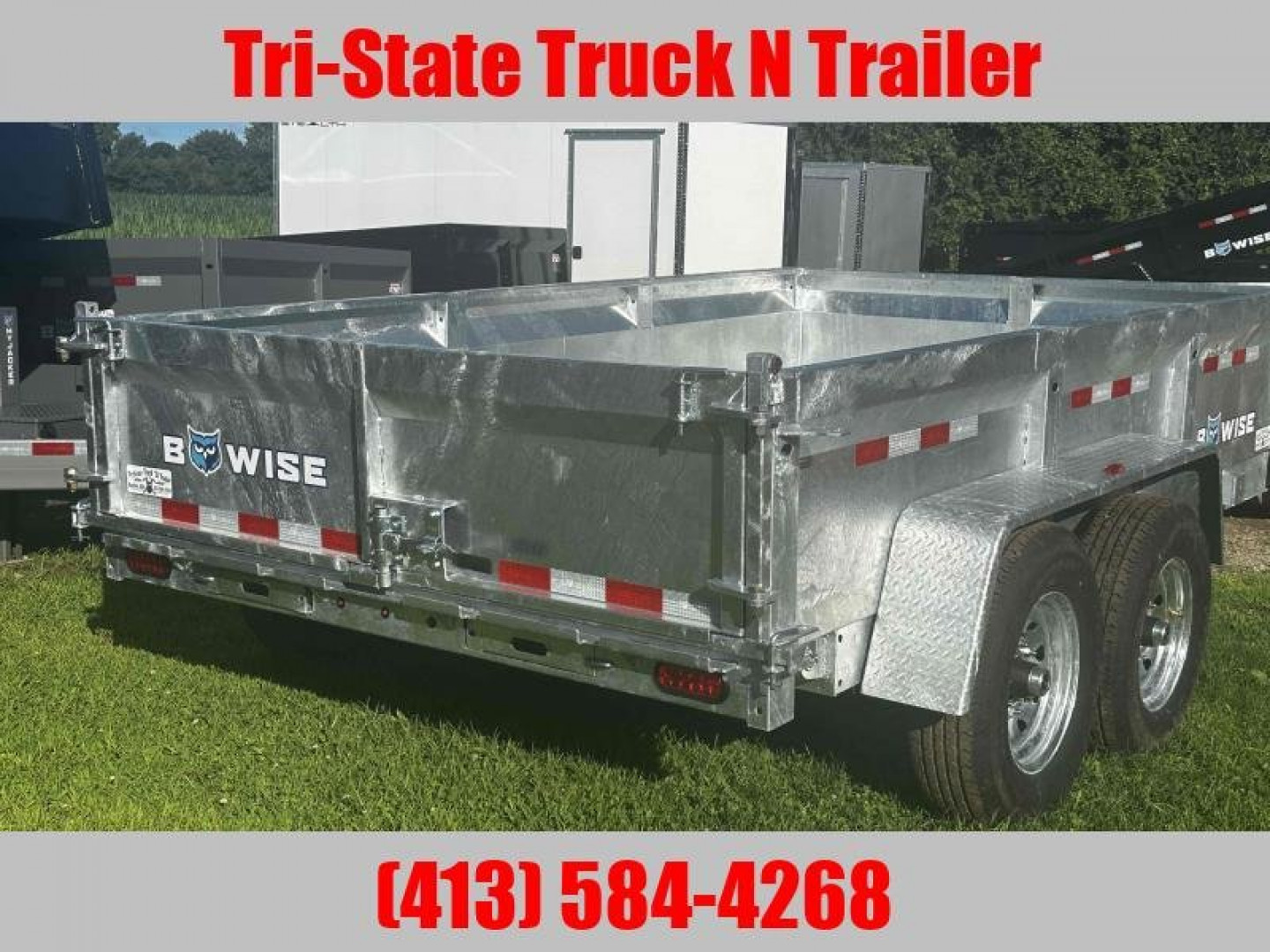 New 2025 Bwise Galvanized 7x12 Dump Trailer