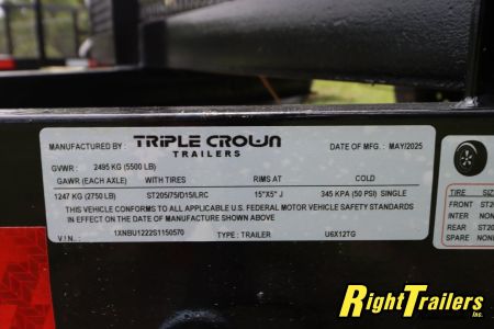 New 2025 6X12 Triple Crown Utility Trailer