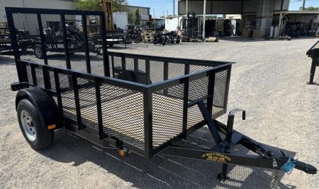New 2026 Road Boss 5' x 8' Single Axle, 2' Mesh Sides & 4' Rear Gate Utility Trailer