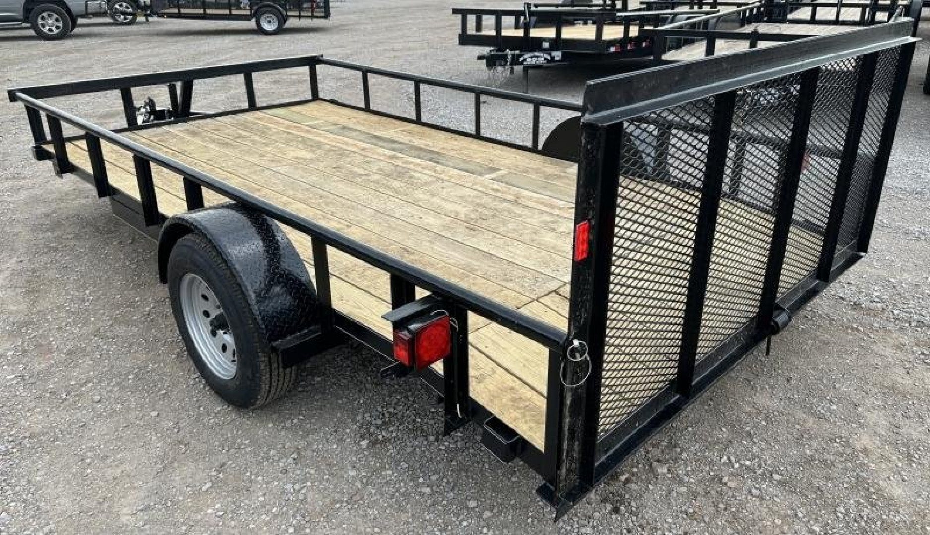 New 2026 Road Boss 83"x14' Single Axle Pipe Top, Dove & 3' Gate Utility Trailer