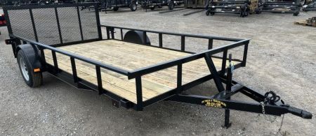 New 2026 Road Boss 83"x14' Single Axle Pipe Top, Dove & 3' Gate Utility Trailer