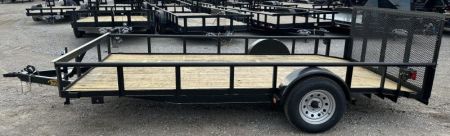New 2026 Road Boss 83"x14' Single Axle Pipe Top, Dove & 3' Gate Utility Trailer