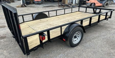New 2026 Road Boss 83"x14' Single Axle Pipe Top, Dove & 3' Gate Utility Trailer