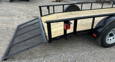 New 2026 Road Boss 83"x14' Single Axle Pipe Top, Dove & 3' Gate Utility Trailer