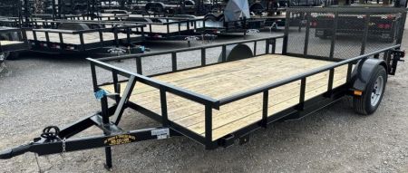 New 2026 Road Boss 83"x14' Single Axle Pipe Top, Dove & 3' Gate Utility Trailer