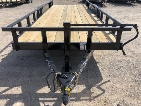 New 2026 Road Boss 83" x 20' Heavy Duty Pipe Top, Dove, Slide in ramps Utility / Equipment Trailer